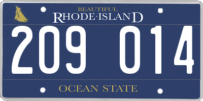 RI license plate 209014