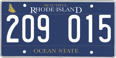 RI license plate 209015