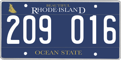 RI license plate 209016