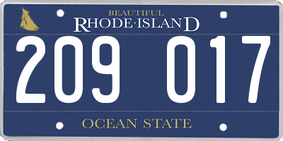 RI license plate 209017