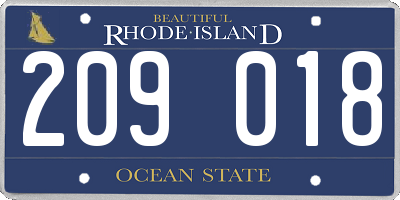 RI license plate 209018