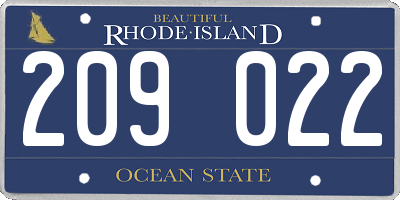 RI license plate 209022