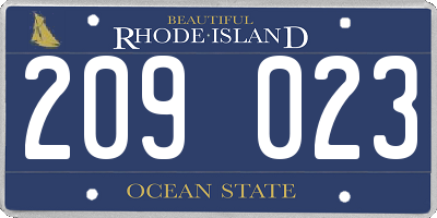 RI license plate 209023