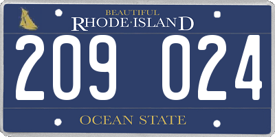 RI license plate 209024