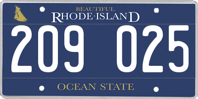 RI license plate 209025