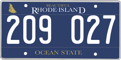 RI license plate 209027