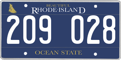 RI license plate 209028
