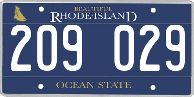 RI license plate 209029