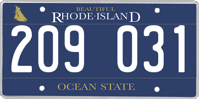 RI license plate 209031