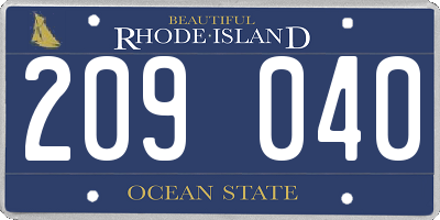 RI license plate 209040