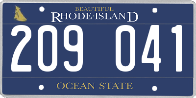 RI license plate 209041