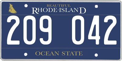 RI license plate 209042