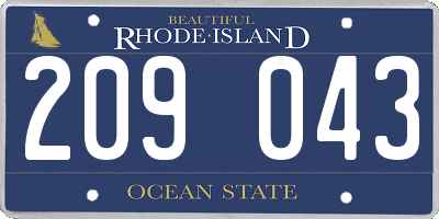 RI license plate 209043