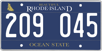 RI license plate 209045