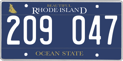 RI license plate 209047