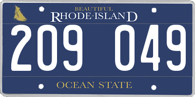 RI license plate 209049