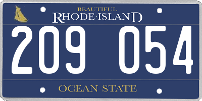 RI license plate 209054