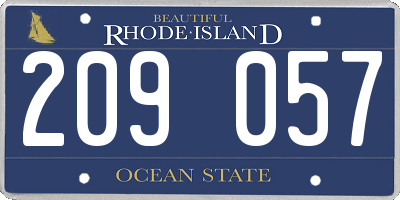 RI license plate 209057