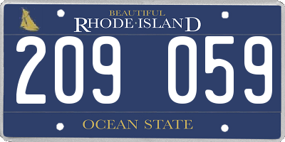 RI license plate 209059