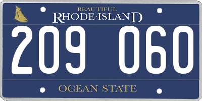 RI license plate 209060