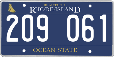 RI license plate 209061