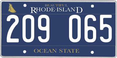 RI license plate 209065