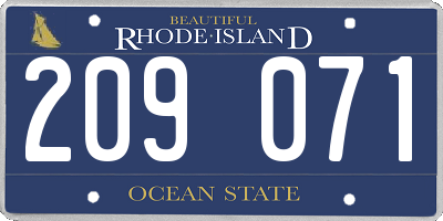 RI license plate 209071