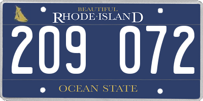RI license plate 209072