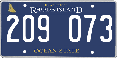 RI license plate 209073