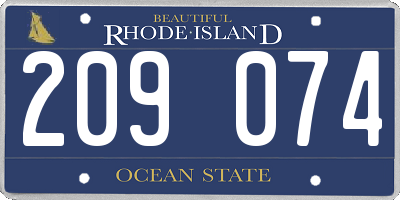RI license plate 209074