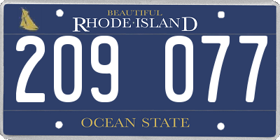 RI license plate 209077