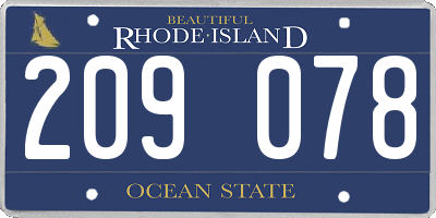 RI license plate 209078