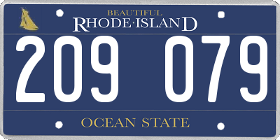 RI license plate 209079