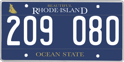 RI license plate 209080