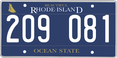 RI license plate 209081