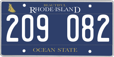 RI license plate 209082