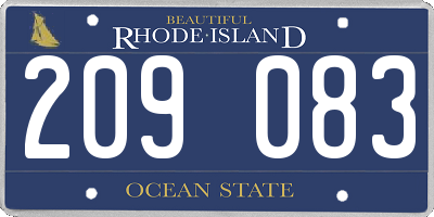 RI license plate 209083