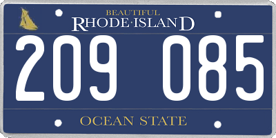 RI license plate 209085