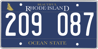 RI license plate 209087