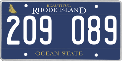 RI license plate 209089