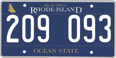 RI license plate 209093