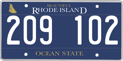 RI license plate 209102