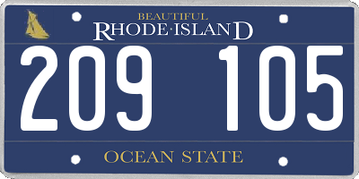 RI license plate 209105