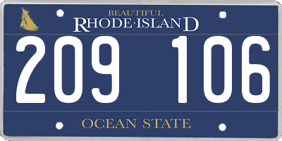 RI license plate 209106