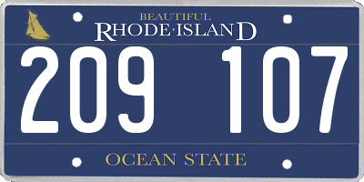 RI license plate 209107