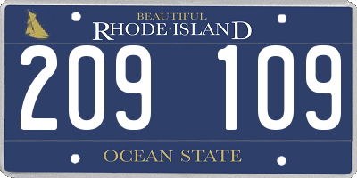 RI license plate 209109