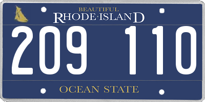 RI license plate 209110