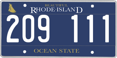 RI license plate 209111