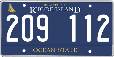 RI license plate 209112