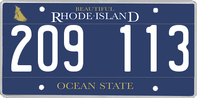 RI license plate 209113